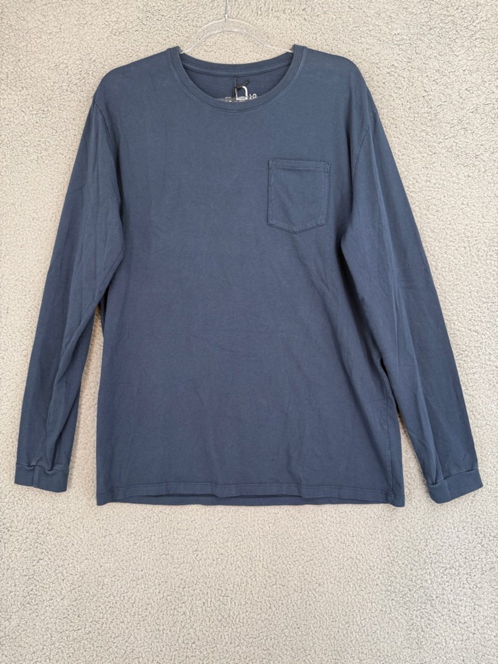Katin USA Men’s Large crew neck long sleeve pullover pocket t-shirt Navy Blue